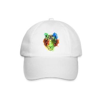 Un beau et amusant design de tigre à l’aquarelle - Casquette classique - blanc/blanc - Devant
