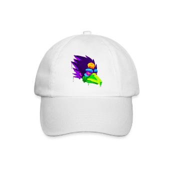 Ein schönes und lustiges Karasu Tengu Adler Design - Baseballkappe - Weiß/Weiß - Vorne
