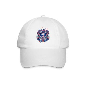 Land of the Free, Home Of The Brave & US Flag - Baseball Cap - white/white - Front