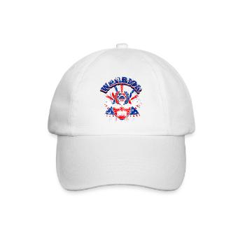 A Beautiful Samurai Warrior with US Flag Design - Baseball Cap - white/white - Front