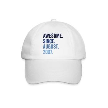 Génial depuis août 2007 15ème anniversaire - Casquette classique - blanc/blanc - Devant