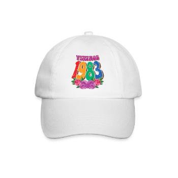 Fleur rétro 1983, cadeau 40 ans 40e anniversaire - Casquette classique - blanc/blanc - Devant