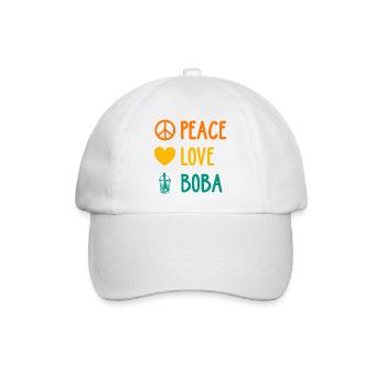 Peace Love Boba Graphic Tea Lover Tea Drinker Bubb - Baseballkappe - Weiß/Weiß - Vorne