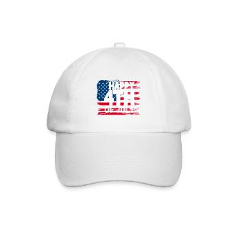 Happy 4th of July with American Flag - Baseball Cap - white/white - Front