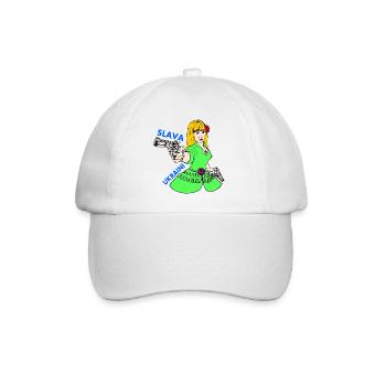 Slava ukraini - Baseballkappe - Weiß/Weiß - Vorne