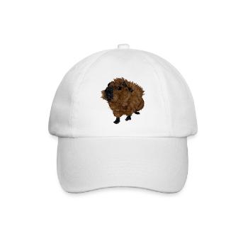 Design mit einem Rosetten-Meerschweinchen 2 - Baseballkappe - Weiß/Weiß - Vorne