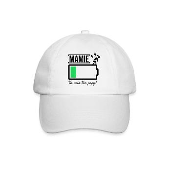 Mamie batterie faible, va voir ton papy! - Casquette classique - blanc/blanc - Devant