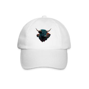 Yak Bull Head - Baseball Cap - white/white - Front