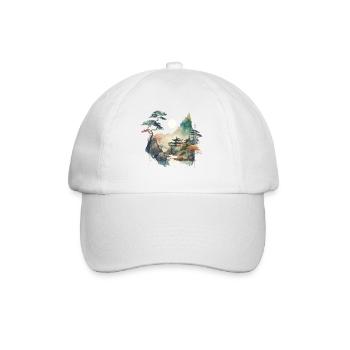 Paysage du temple - Casquette classique - blanc/blanc - Devant