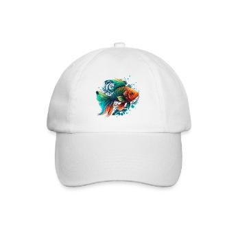 Rainbow Fish Illustration - Baseball Cap - white/white - Front