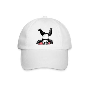 Panda Akrobat auf Matte - Baseballkappe - Weiß/Weiß - Vorne