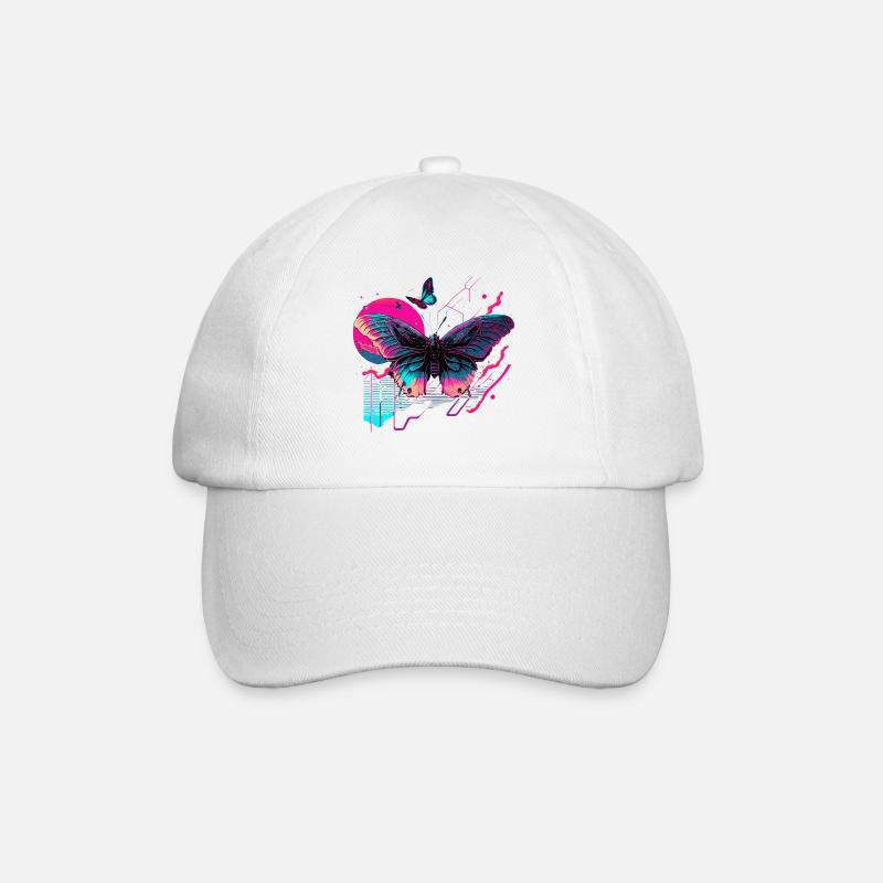 Träume von Neon Butterfly - Baseballkappe - Weiß/Weiß
