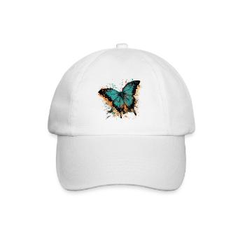 Blue Butterfly - Baseball Cap - white/white - Front