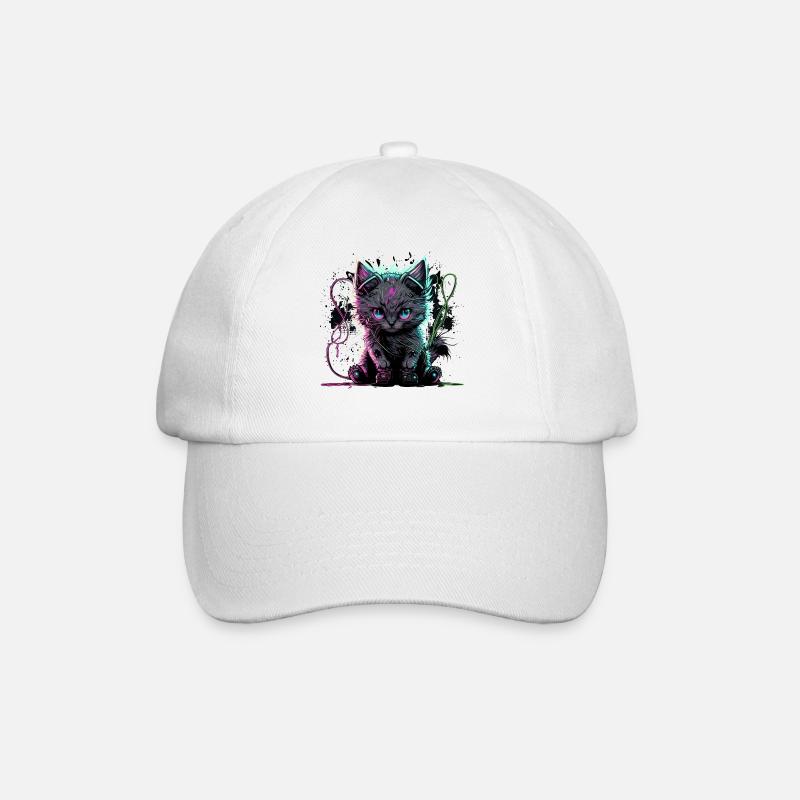 Hyper Katze - Baseballkappe - Weiß/Weiß
