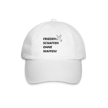Frieden schaffen ohne Waffen! - Friedenstaube - Baseballkappe - Weiß/Weiß - Vorne