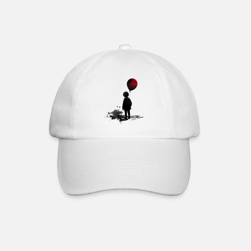Junge mit Luftballon - Baseballkappe - Weiß/Weiß