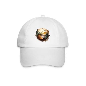 Landscape Deer | Mountains | Sun - Baseball Cap - white/white - Front
