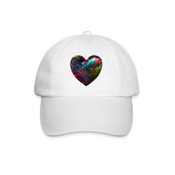 Heart with bright colors - Baseball Cap - white/white - Front