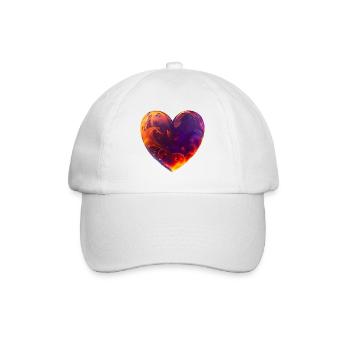Cœur coloré avec feu - Casquette classique - blanc/blanc - Devant