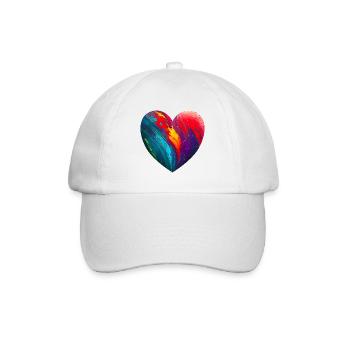 Heart with bright colors - Baseball Cap - white/white - Front