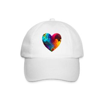 Heart with bright colors - Baseball Cap - white/white - Front