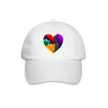 Heart with bright colors - Baseball Cap - white/white - Front