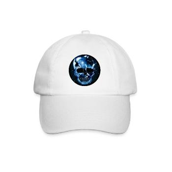 dark skull in glass crystal look - Baseball Cap - white/white - Front