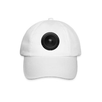 Schwarzer Lautsprecher 3D - Baseballkappe - Weiß/Weiß - Vorne