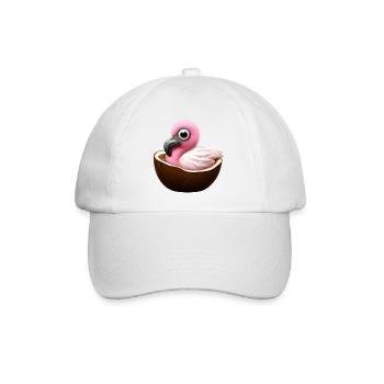 Flamant rose de noix de - Casquette classique - blanc/blanc - Devant