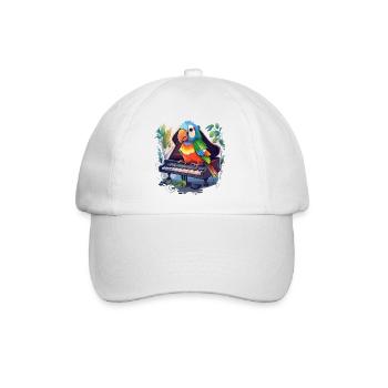 Papageien-Pianist - Baseballkappe - Weiß/Weiß - Vorne