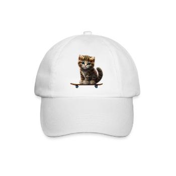Chaton skateboard - Casquette classique - blanc/blanc - Devant