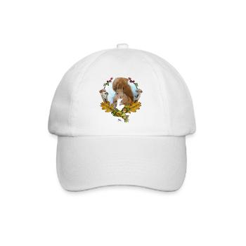 Eichhörnchen im Herbst - Baseballkappe - Weiß/Weiß - Vorne