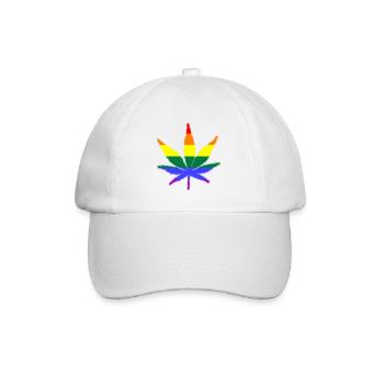 lgbtq ganja love is love - Baseballkappe - Weiß/Weiß - Vorne