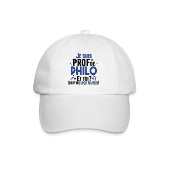 Philo Philosophie Prof Professeur Collège Lycée - Casquette classique - blanc/blanc - Devant