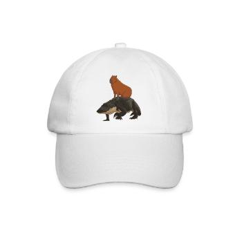 Capybara sur alligator - Casquette classique - blanc/blanc - Devant