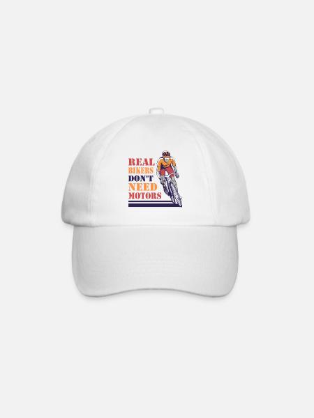 Real bikers don't need motors, Anti E-Bike - Baseball Cap - white/white