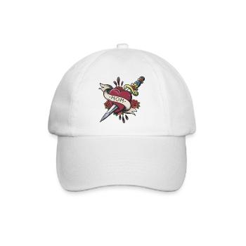 Herz Tattoo Mama Grafik - Baseballkappe - Weiß/Weiß - Vorne