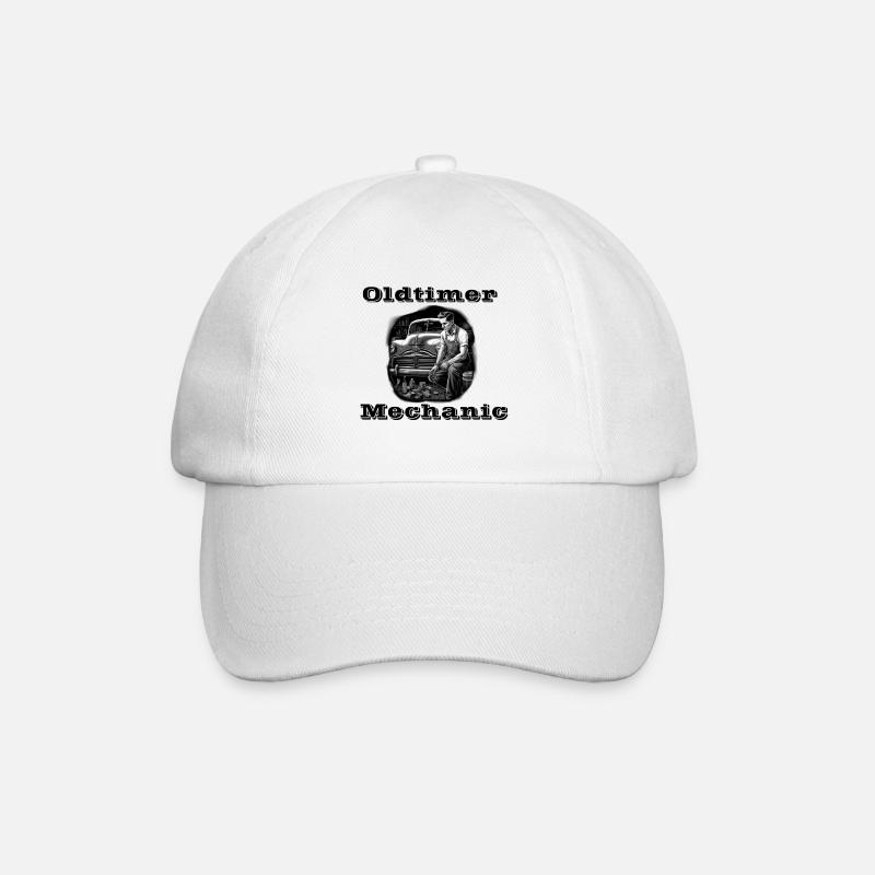 Oldtimer Mechanic - Baseballkappe - Weiß/Weiß