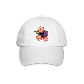 Bouquet de roses à la lueur lavande - Casquette classique - blanc/blanc - Devant