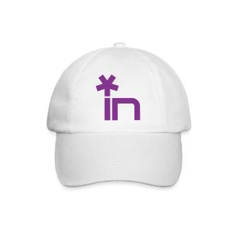 Stern-Icon über In-Logo - Baseballkappe - Weiß/Weiß - Vorne