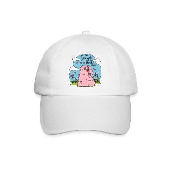 Deine Drängelei geht mir am Arsch vorbei - Schwein - Baseballkappe - Weiß/Weiß - Vorne