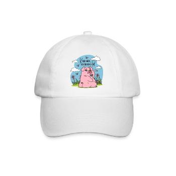 Bauernhof Bauer Schwein Küss mich Ich erb den Hof - Baseballkappe - Weiß/Weiß - Vorne