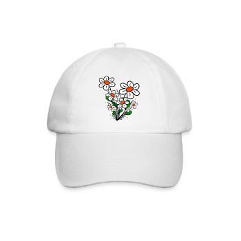 daisies, daisies, flower tendril, flower, flowery - Baseball Cap - white/white - Front