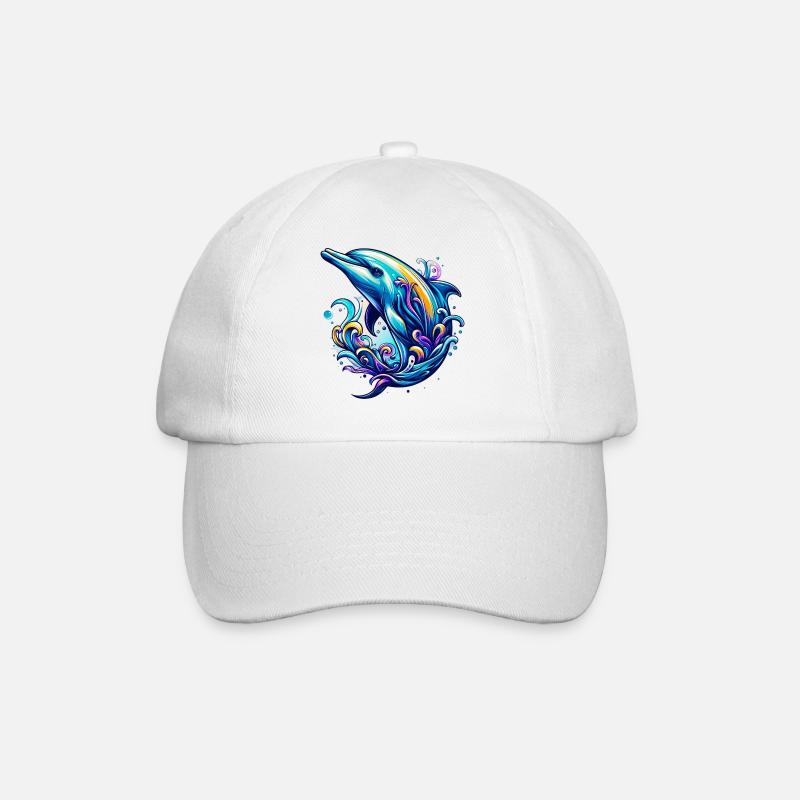 Delfin - Baseballkappe - Weiß/Weiß