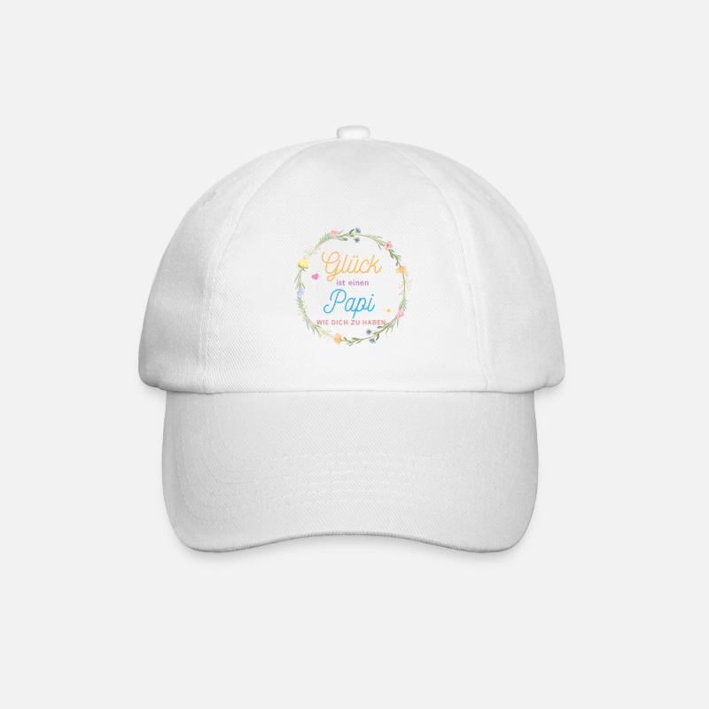Glück ist, einen PAPI wie dich zu haben ! - Baseballkappe - Weiß/Weiß
