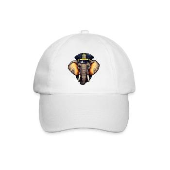 Police Elephant - Baseball Cap - white/white - Front