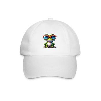 Frosch / Tier / Quack / Kröte / Teich / hüpfen - Baseballkappe - Weiß/Weiß - Vorne