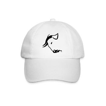 Schwarzer Stierkopf - Baseballkappe - Weiß/Weiß - Vorne