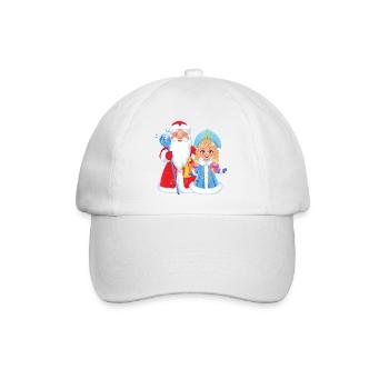 Ded Moroz Snegurotschka russischer Weihnachtsmann - Baseballkappe - Weiß/Weiß - Vorne
