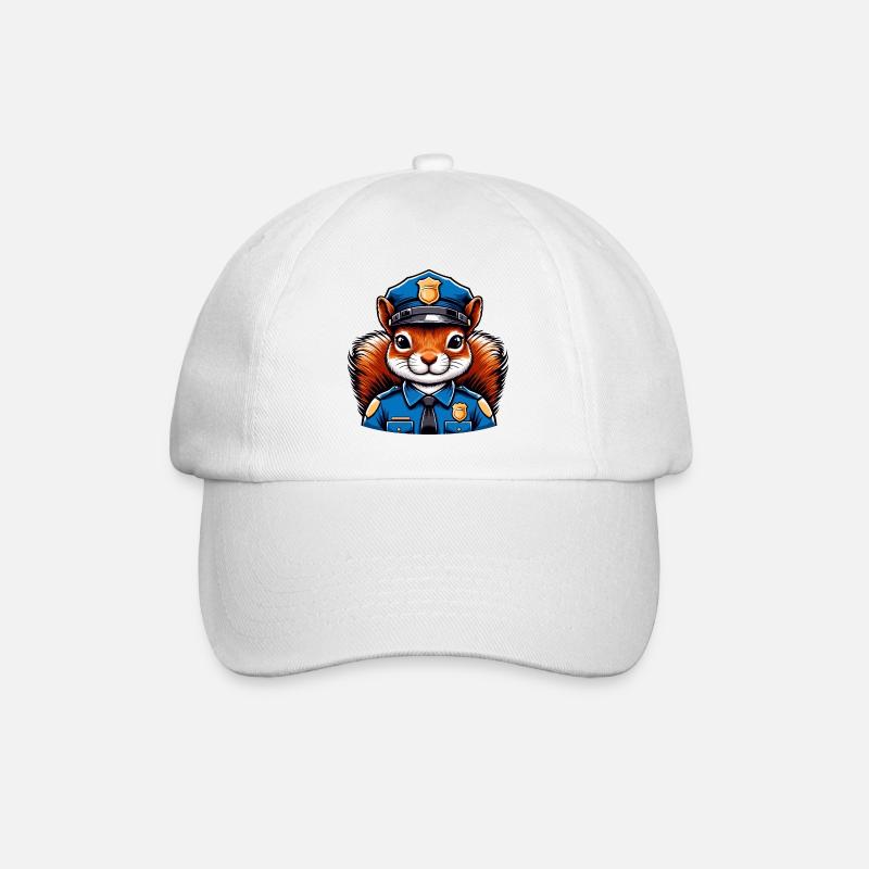 Officer Eichhörnchen - Baseballkappe - Weiß/Weiß